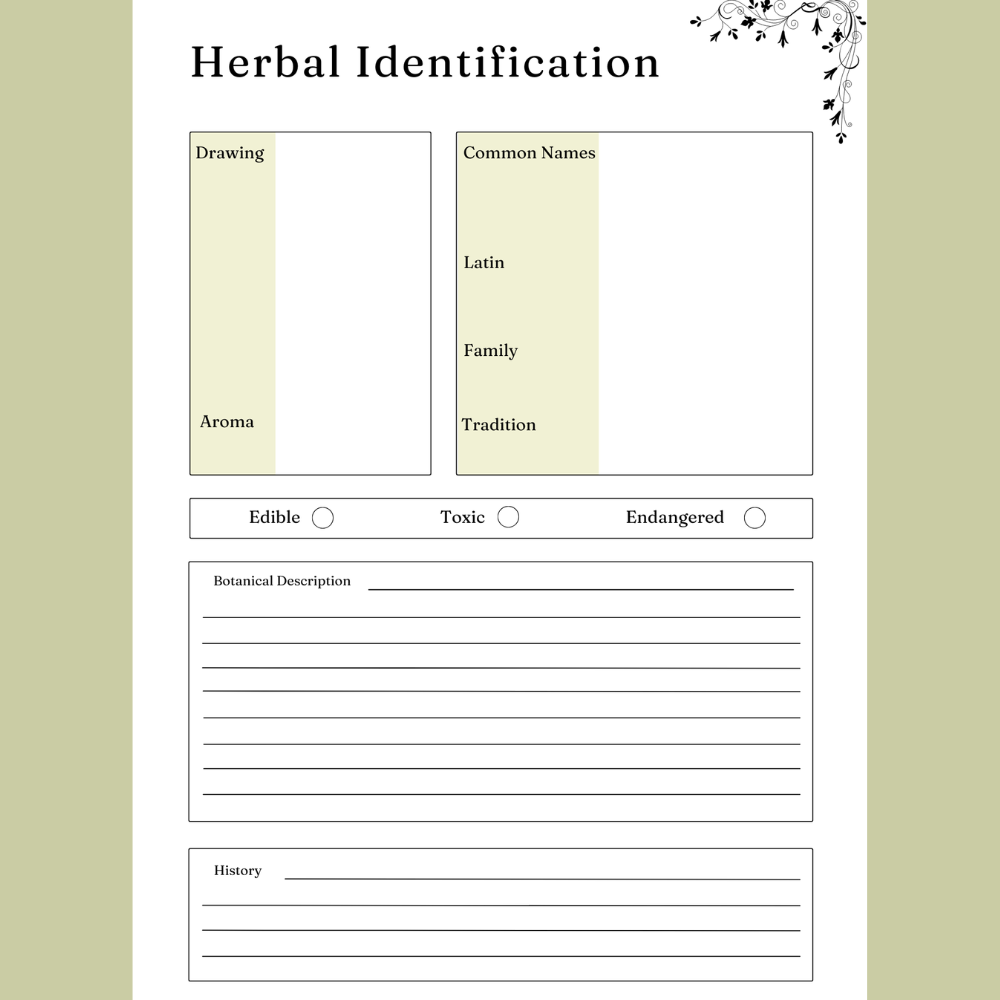 Herbs and Essential Oils Planner