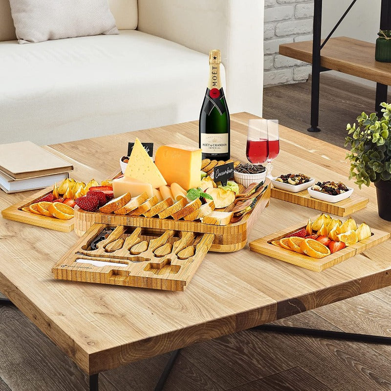 Premium Bamboo Cheese Board Set