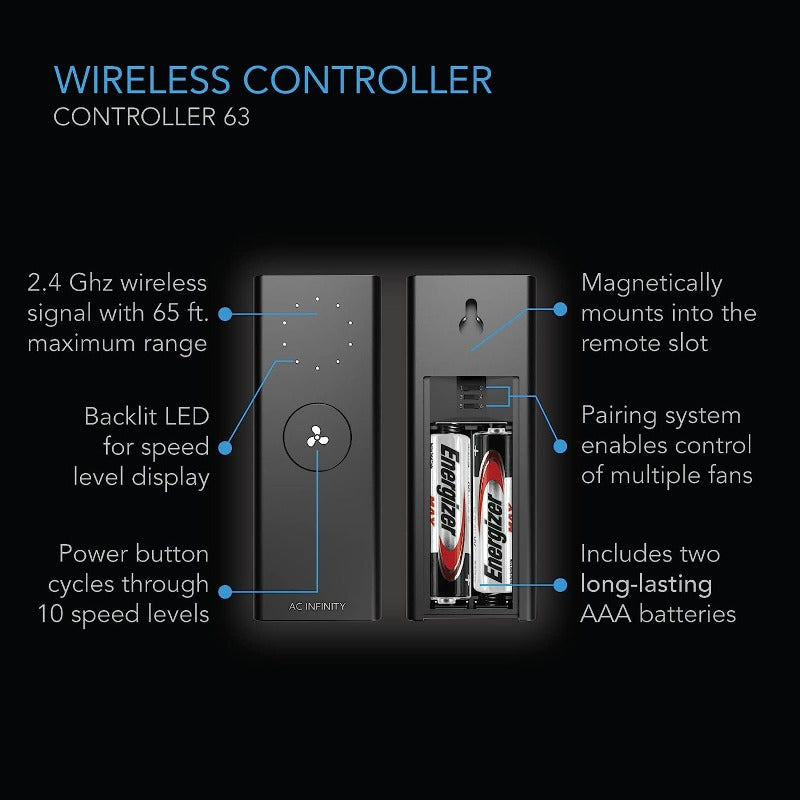 AC Infinity CLOUDLIFT Industrial Wall Fan with Wireless Speed Controller