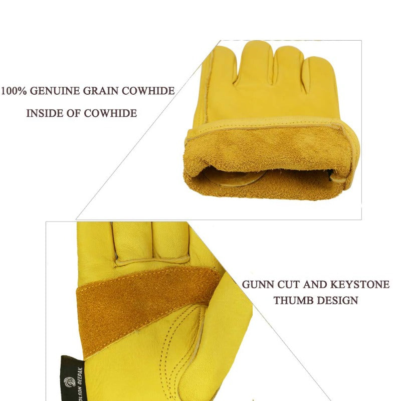 Premium Cowhide Leather Work Gloves