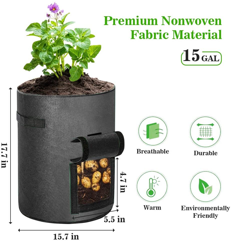 Vegetable Grow Bags Black