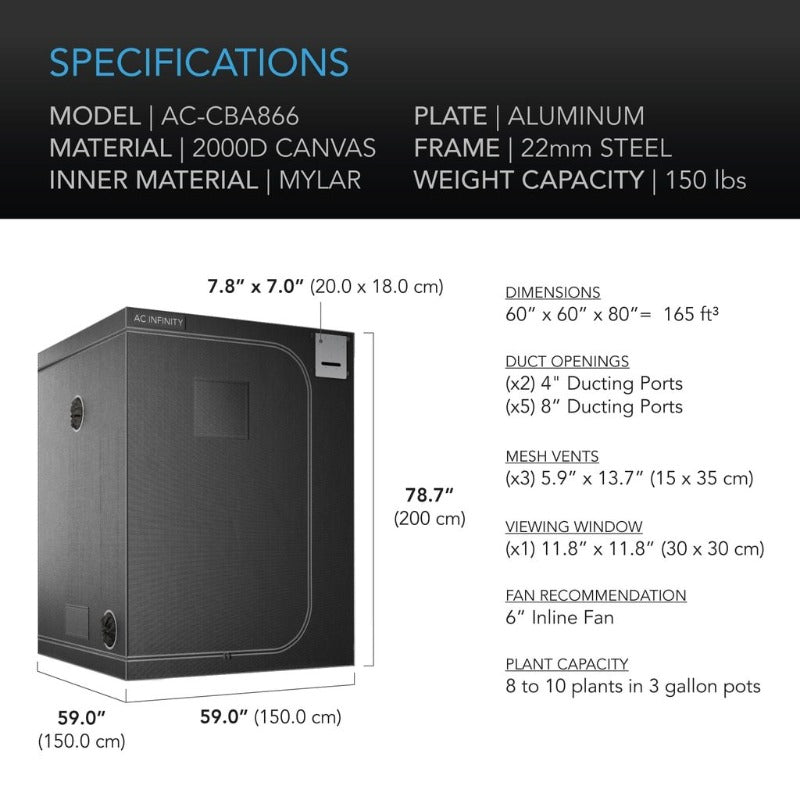 AC INFINITY Hydroponic Grow Tent Cloudlab 866 & 894