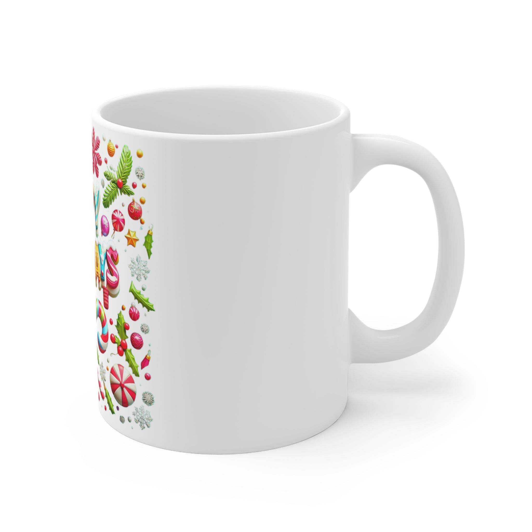 Holiday Design Mug 11oz | White Ceramic | Lead & BPA-Free | Ideal for Coffee & Tea