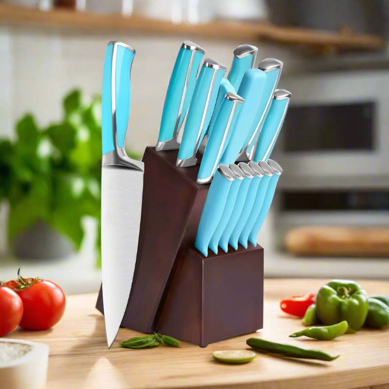 German Steel Kitchen Knife Set 15-Piece