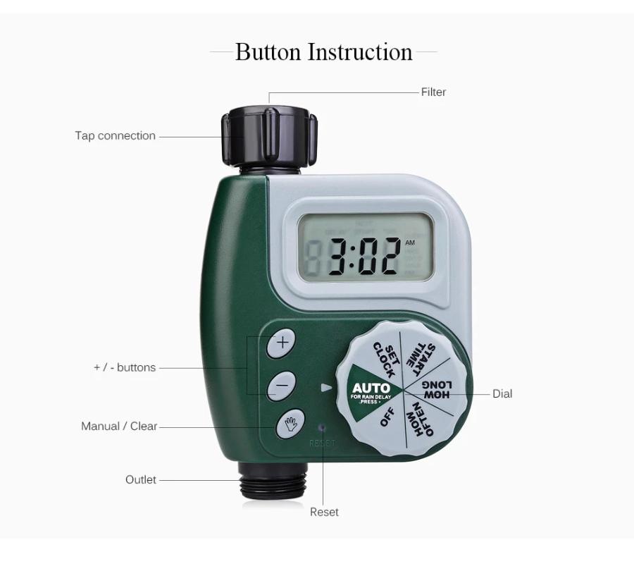 Digital Water Timer With Rain Delay