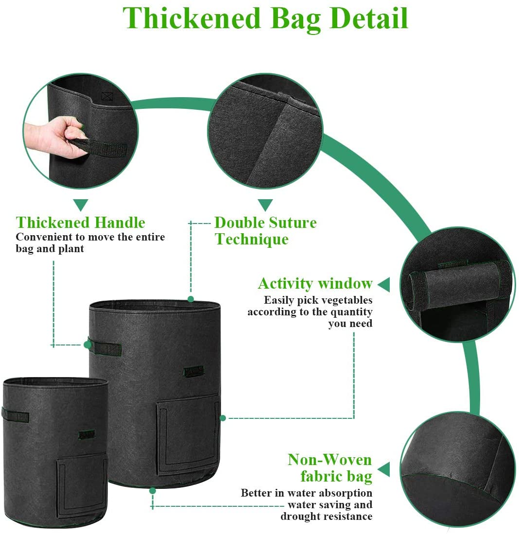 Vegetable Grow Bags Black