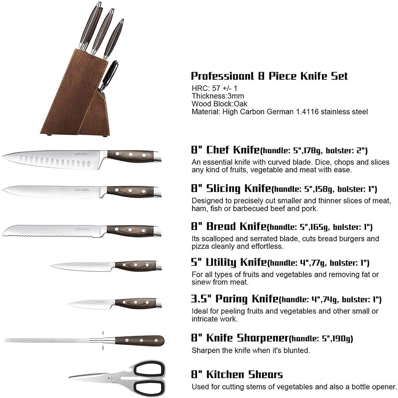 Superior High Carbon Kitchen Knife Set