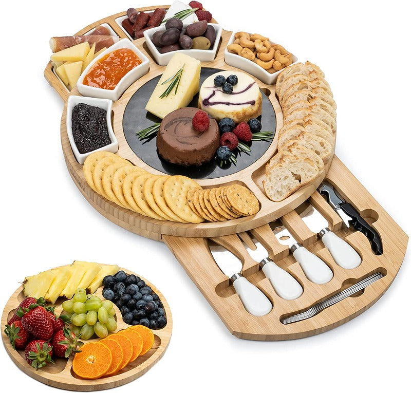 Premium Bamboo Cheese Board Set