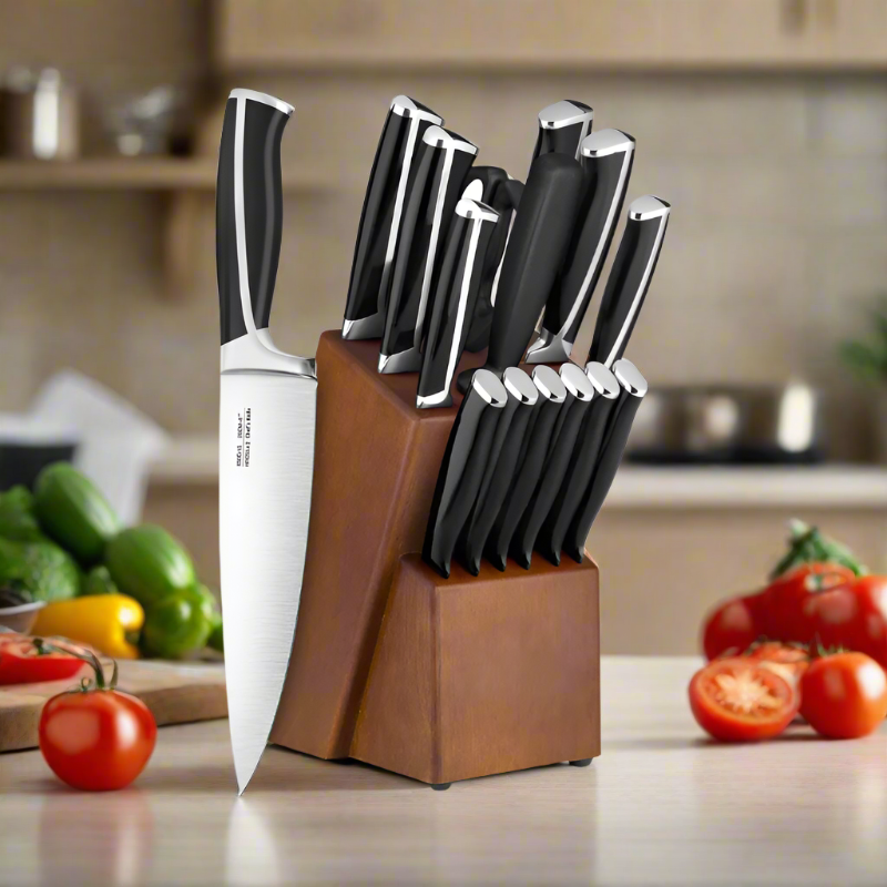 German Steel Kitchen Knife Set 15-Piece