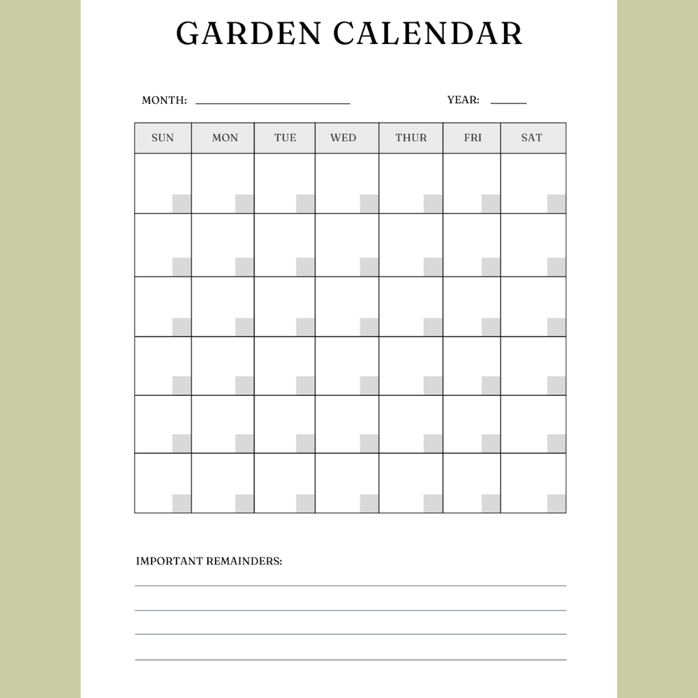 Printable Garden Planner - 40 Pages in Black & White