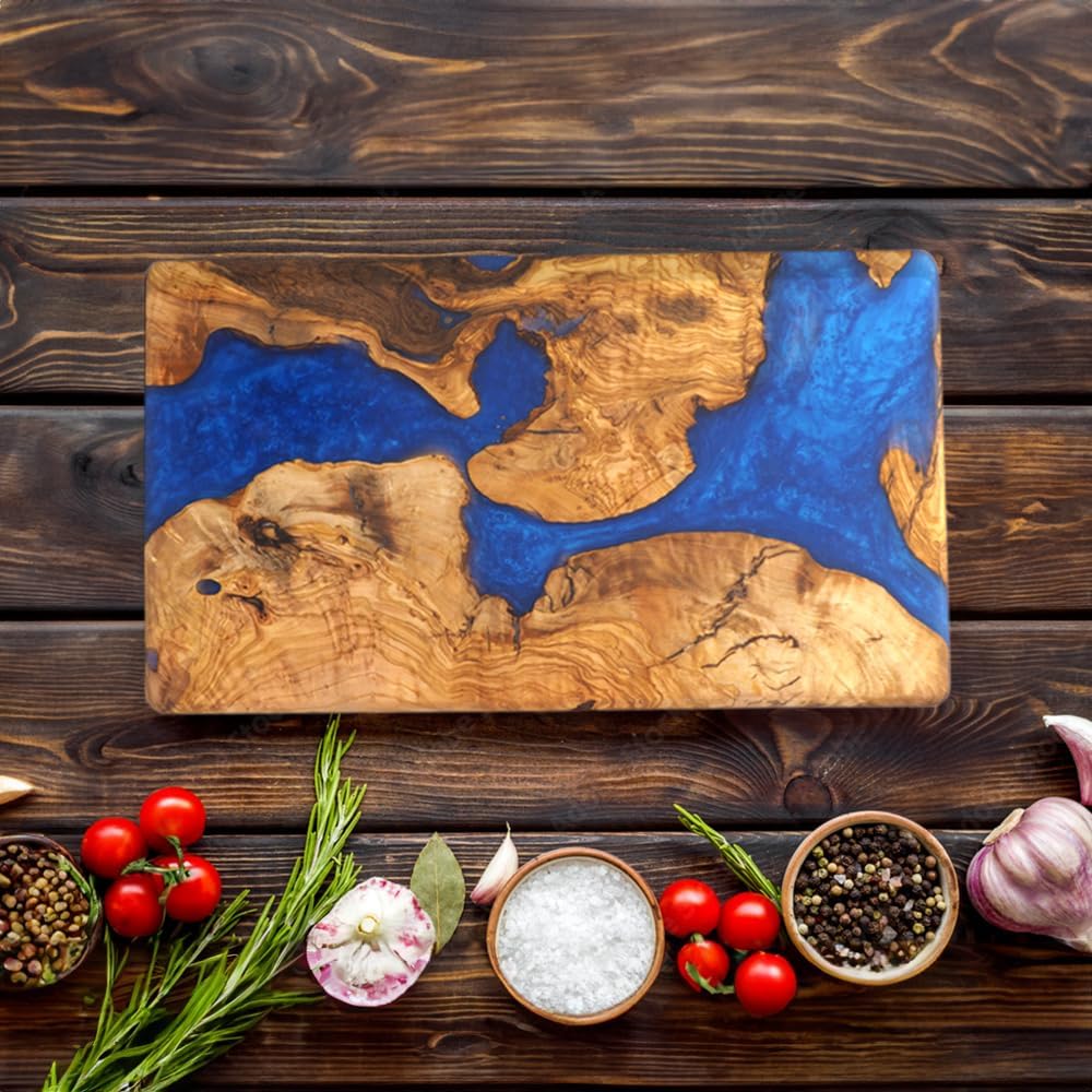 Handmade Olive Wood Resin Cutting Board