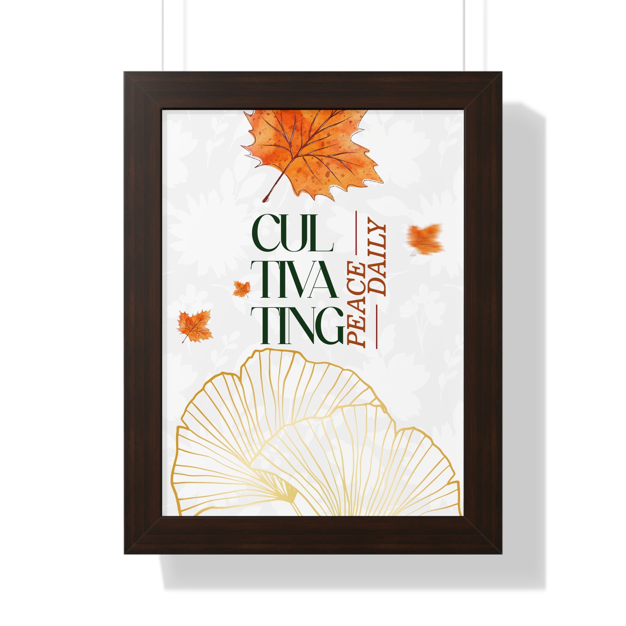 Framed Vertical Poster – 'Cultivating Peace Daily' Floral Art for Garden Lovers