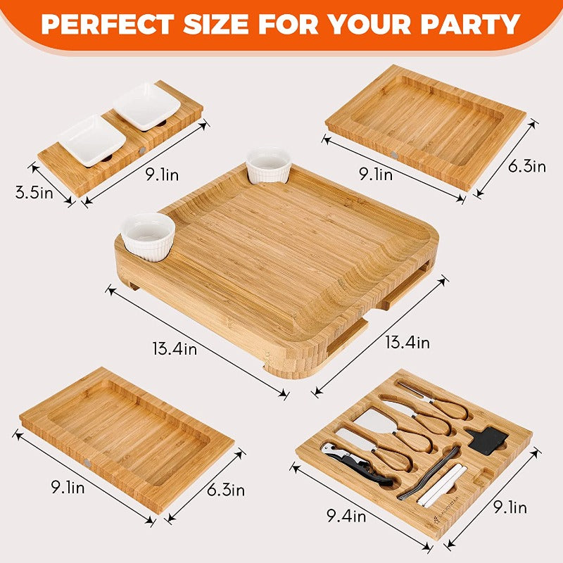 Premium Bamboo Cheese Board Set