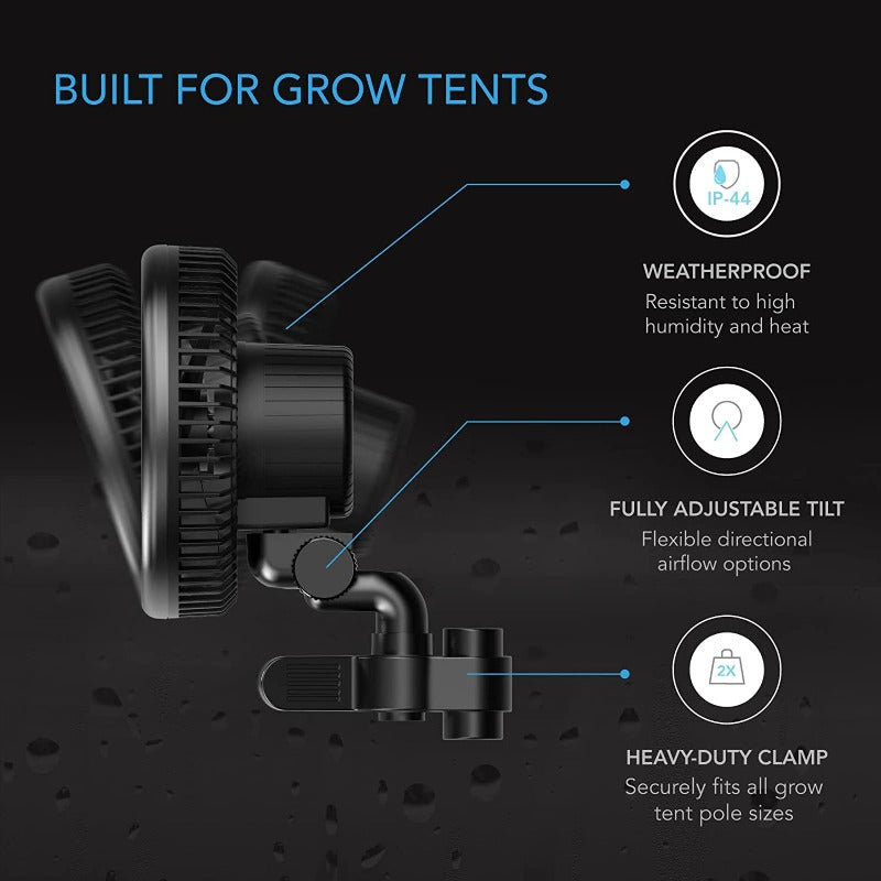 AC Infinity CLOUDRAY Grow Tent Clip Fan