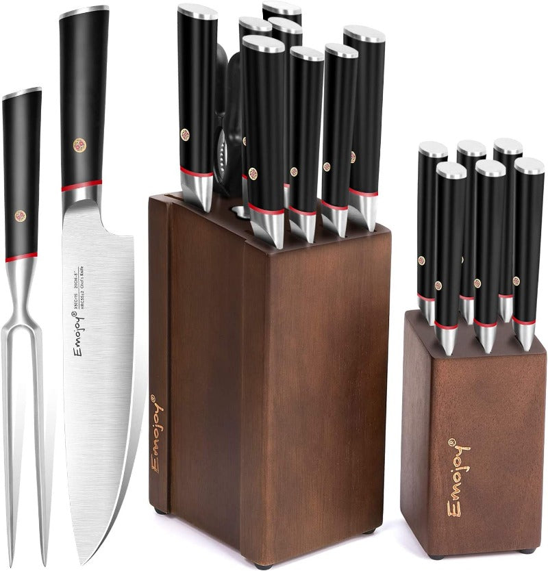 German Steel Kitchen Knife Set 15-Piece