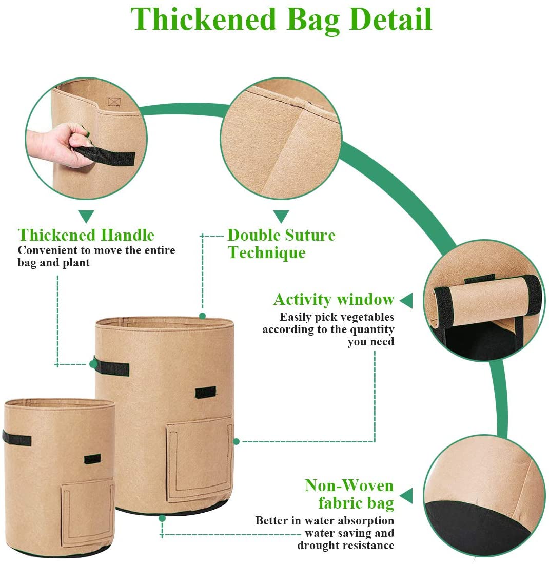 Vegetable Grow Bags Beige