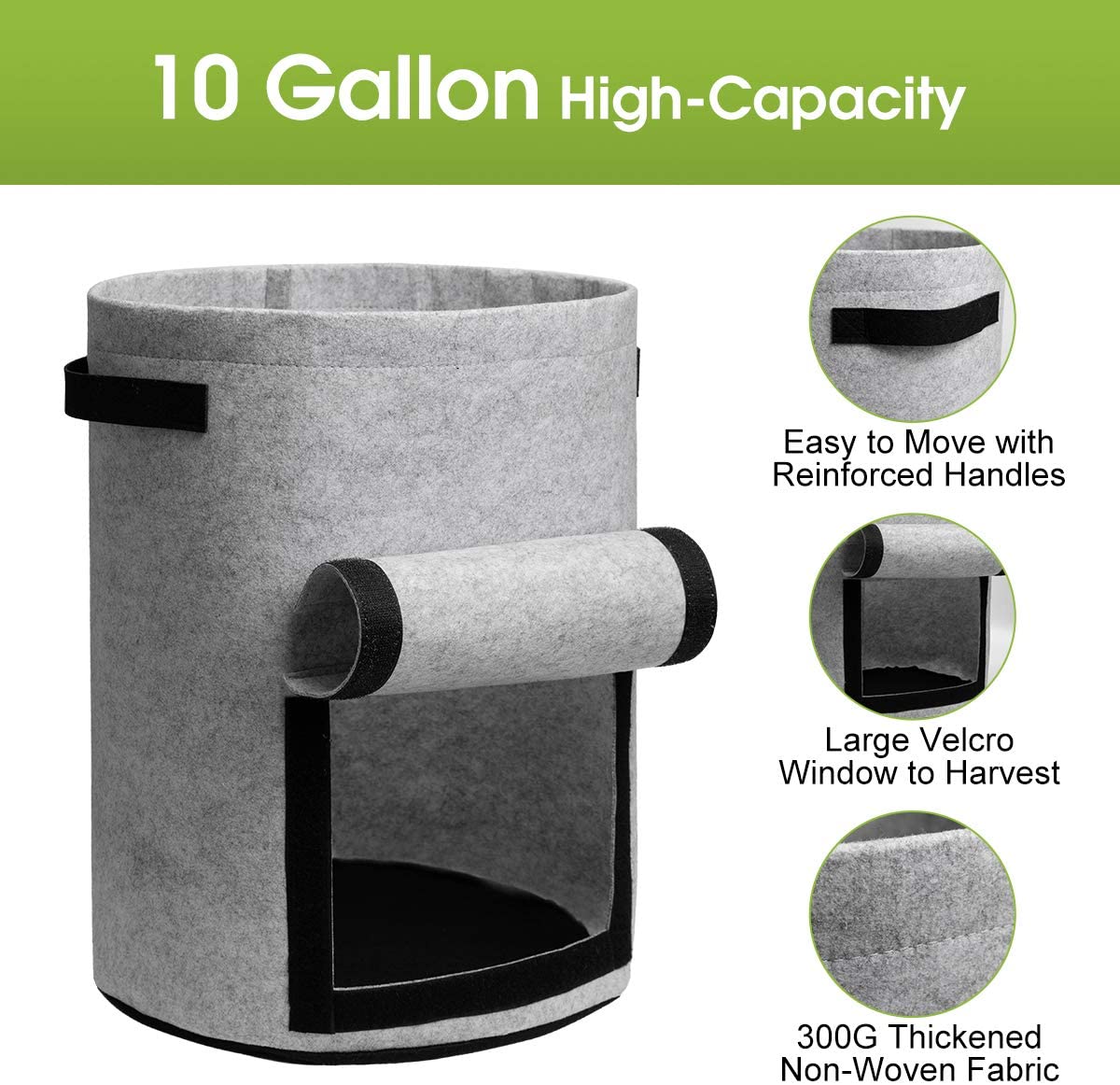 Vegetable Grow Bags 10-Gallon