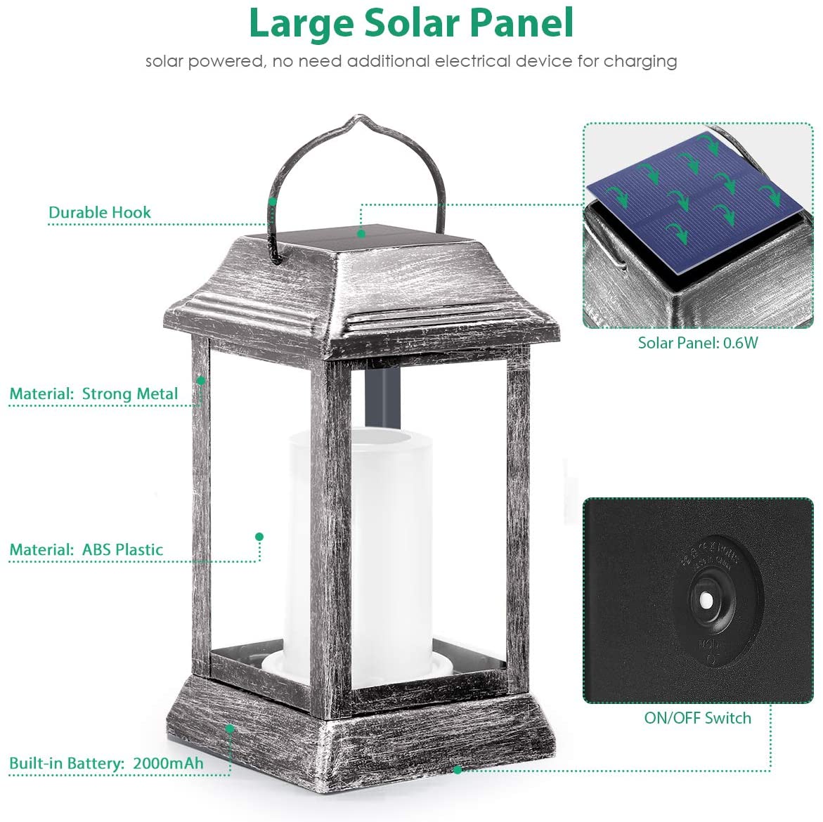 Solar LED Flickering Flame Lanterns