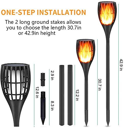 Flickering Flame Solar Torch Lights