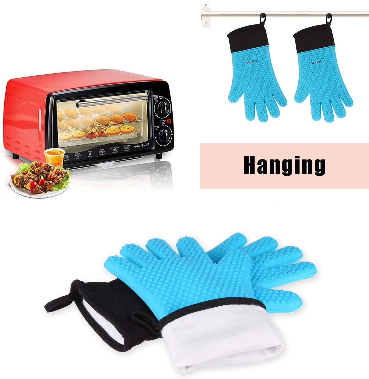 Heat Resistant Oven Mitts And Grilling Gloves