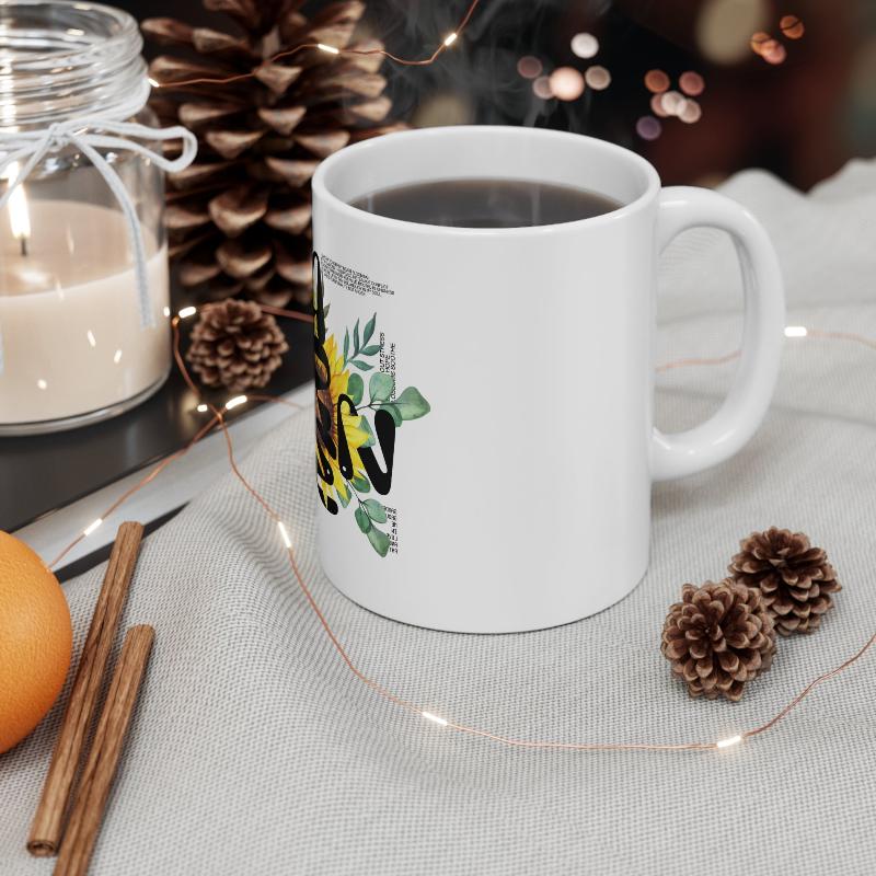 Garden Design Mug 11oz | White Ceramic | 'Garden' Inscription | Lead & BPA-Free | Perfect for Coffee & Tea