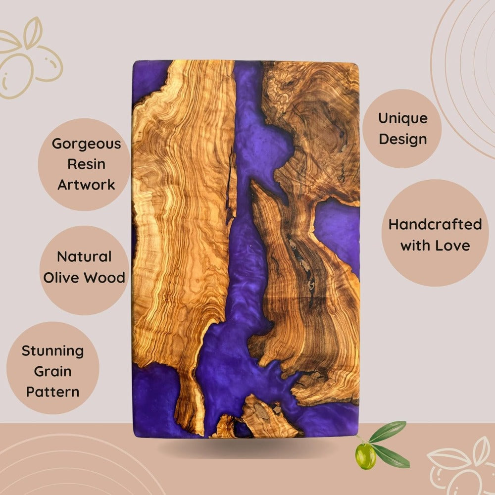 Handmade Olive Wood Resin Cutting Board