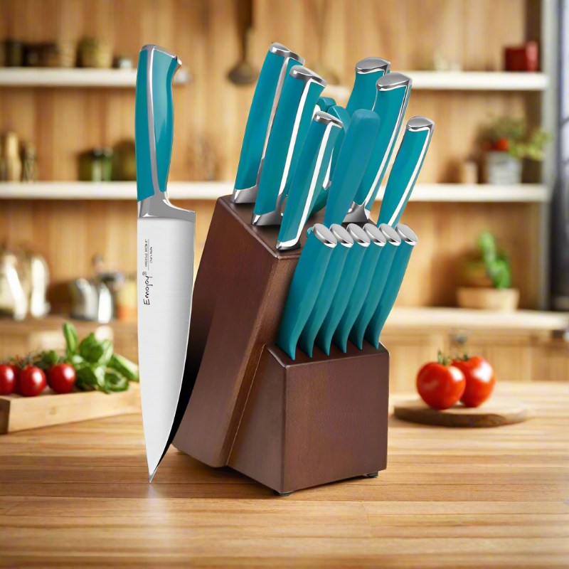 German Steel Kitchen Knife Set 15-Piece