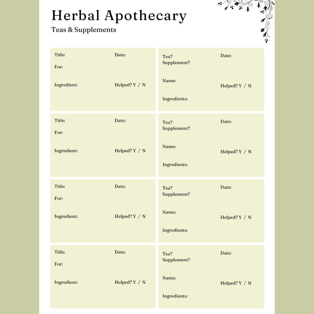 Herbs and Essential Oils Planner