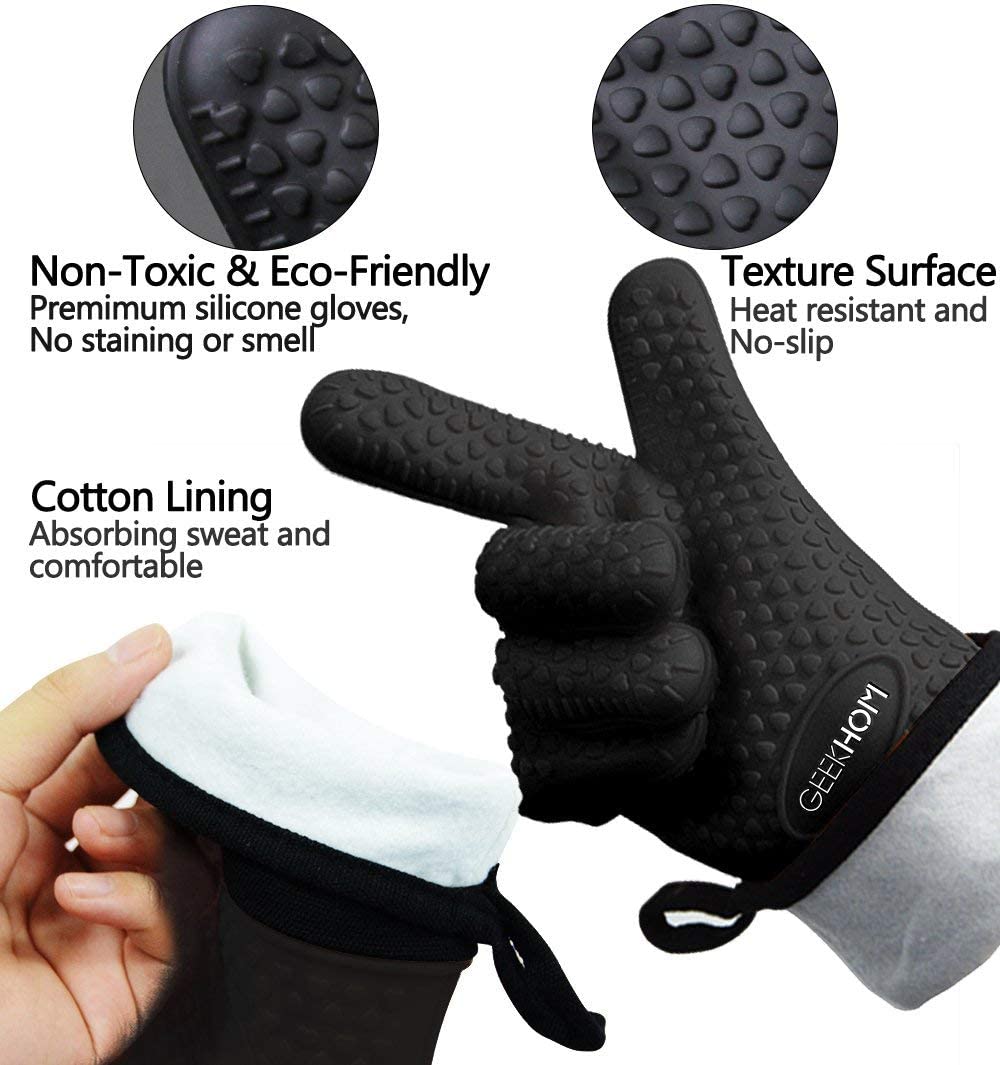 Heat Resistant Oven Mitts And Grilling Gloves