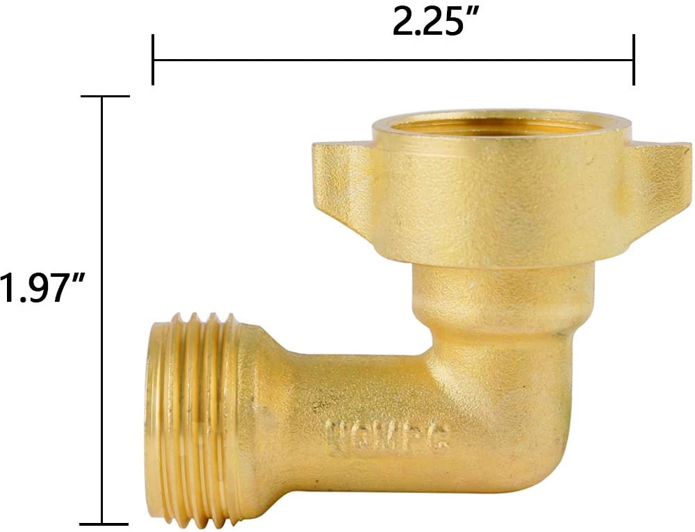 90 Degree Brass Garden Hose Elbow