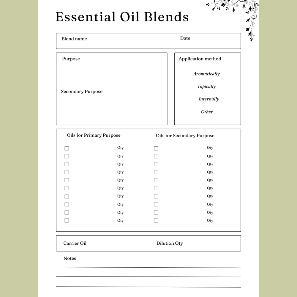 Herbs and Essential Oils Planner