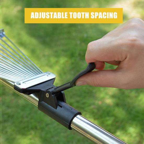 Adjustable Retractable Gardening Leaf Rake Retractable Metal Rake Long Handle Claw Rake Spike Rake Backyard Lawn