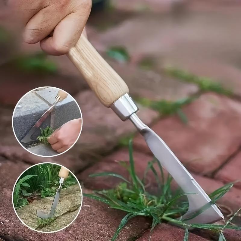 Hand mowing tool - solid metal blade Beechwood handle for mowing and removing cracks in road surfaces