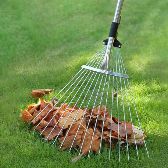 Adjustable Retractable Gardening Leaf Rake Retractable Metal Rake Long Handle Claw Rake Spike Rake Backyard Lawn