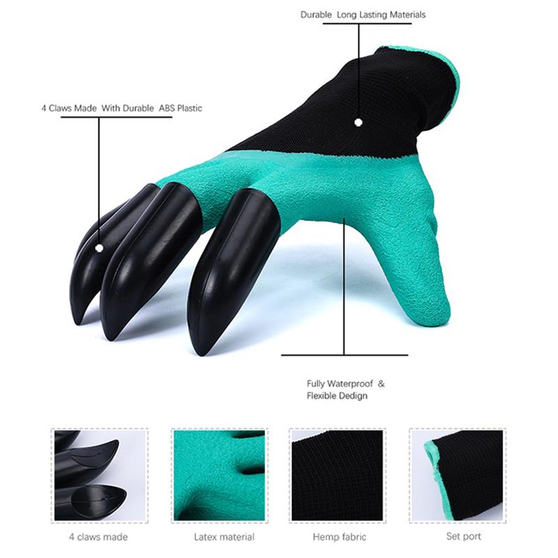 Cut Resistant Waterproof Gloves Rubber Excavation Planters Gardening Gloves