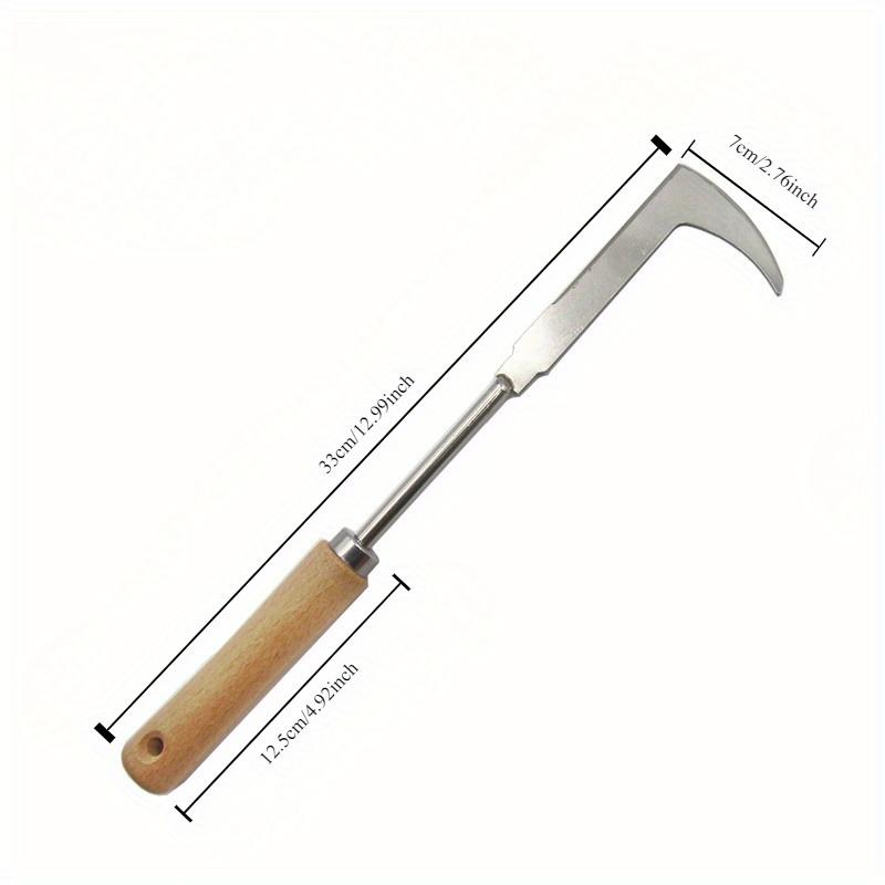 Hand mowing tool - solid metal blade Beechwood handle for mowing and removing cracks in road surfaces