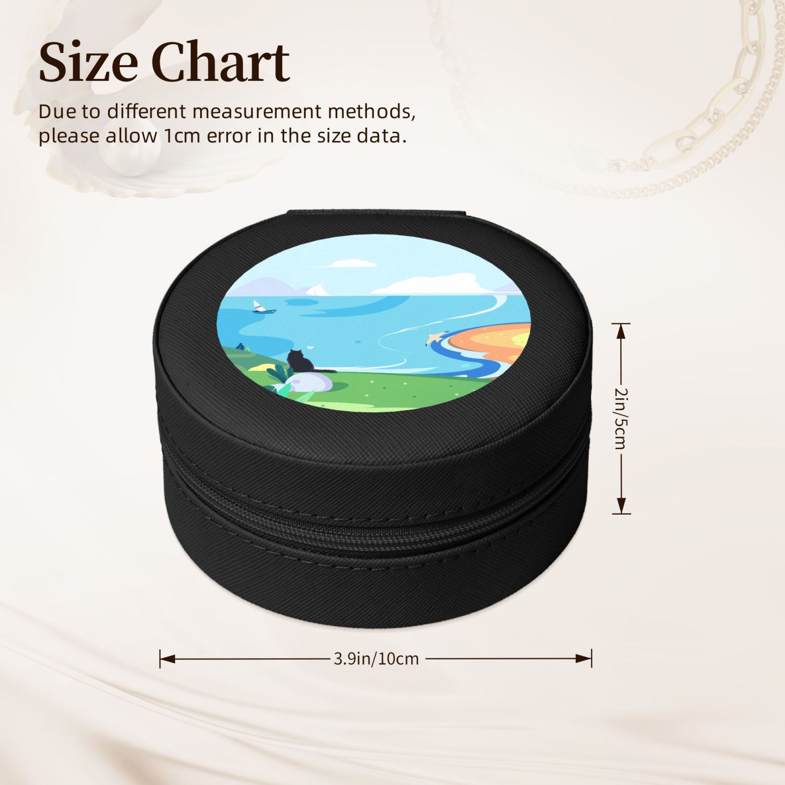 Round Leather Jewelry Box