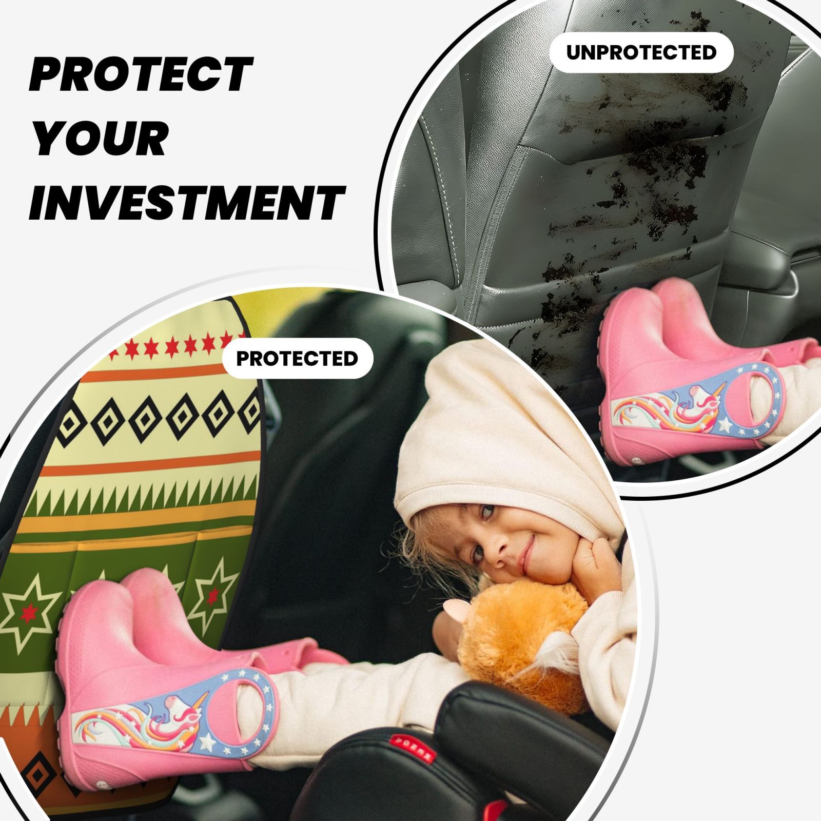 Anti-kick Storage Mat For Car Seats 2 Pcs