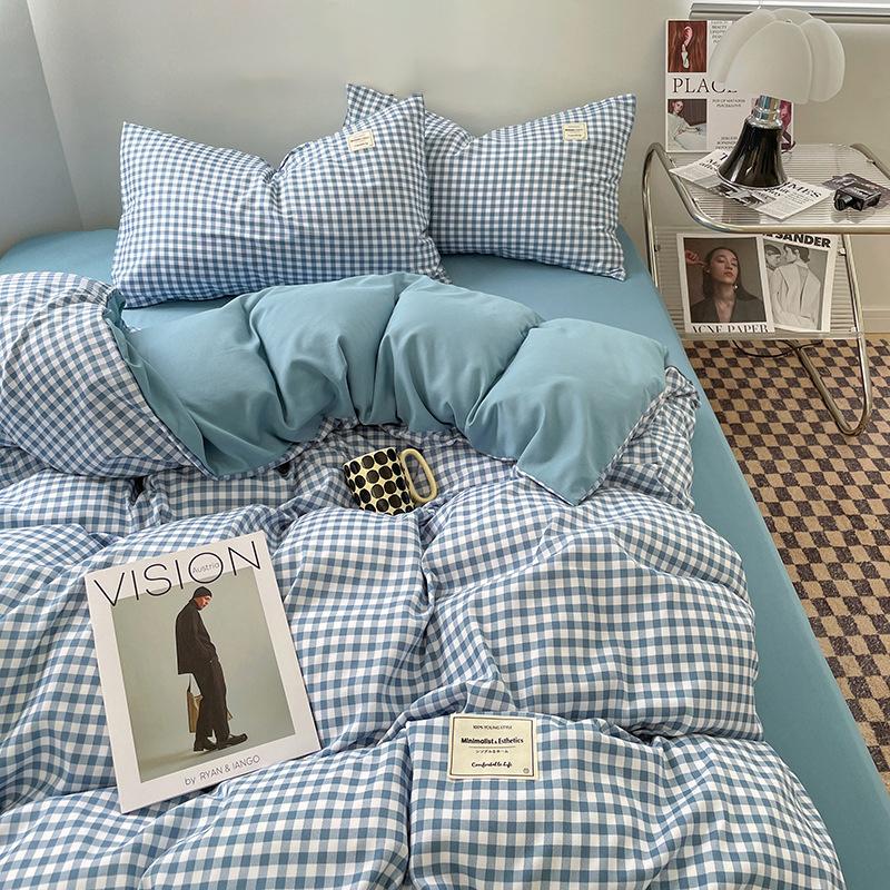 Scandinavian Style Single/Double Sheet Duvet Cover Pillowcase Ins Style Bedding Set Soft Microfiber Full/Queen Size Bedding Set