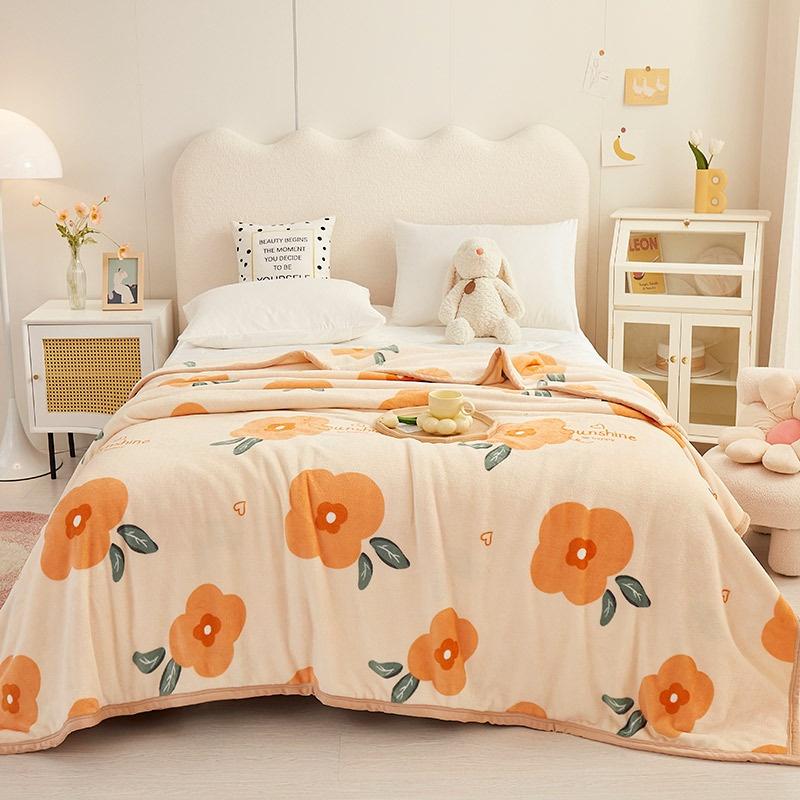 Thickened European cotton padded new solid color double-sided blanket High-grade skin care cover blanket