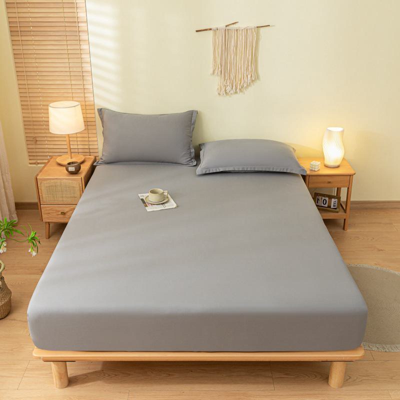 Comfortable dust-repellent, soft and smooth solid-colored brushed cotton sheets Suitable for single and double beds