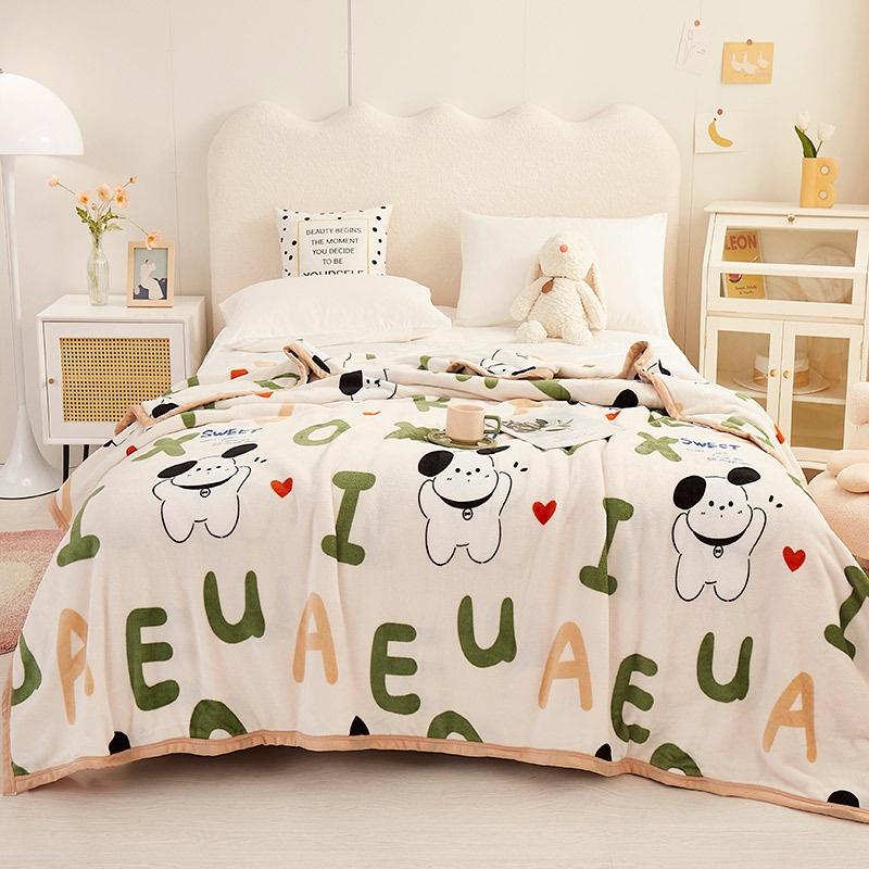 Thickened European cotton padded new solid color double-sided blanket High-grade skin care cover blanket