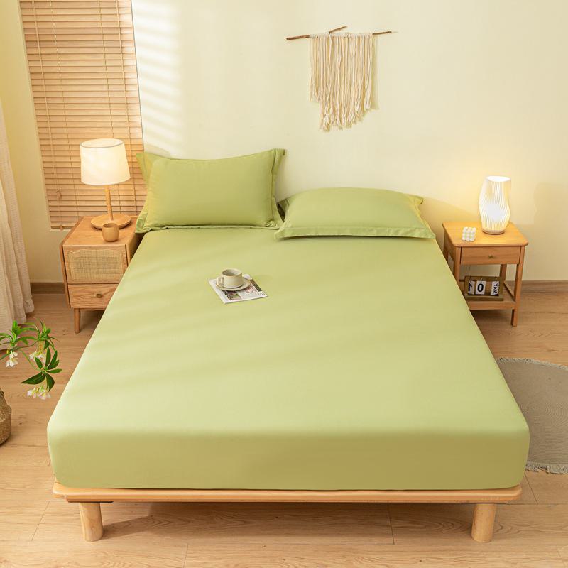 Comfortable dust-repellent, soft and smooth solid-colored brushed cotton sheets Suitable for single and double beds