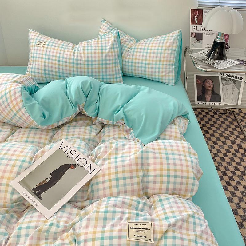 Scandinavian Style Single/Double Sheet Duvet Cover Pillowcase Ins Style Bedding Set Soft Microfiber Full/Queen Size Bedding Set