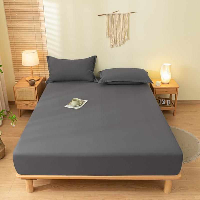 Comfortable dust-repellent, soft and smooth solid-colored brushed cotton sheets Suitable for single and double beds