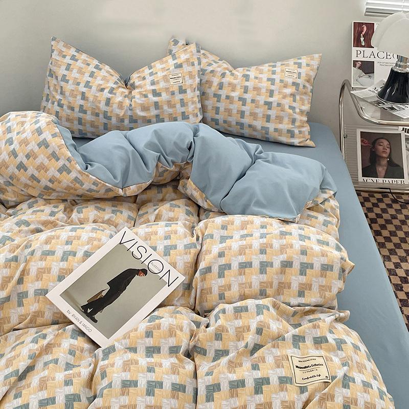 Scandinavian Style Single/Double Sheet Duvet Cover Pillowcase Ins Style Bedding Set Soft Microfiber Full/Queen Size Bedding Set