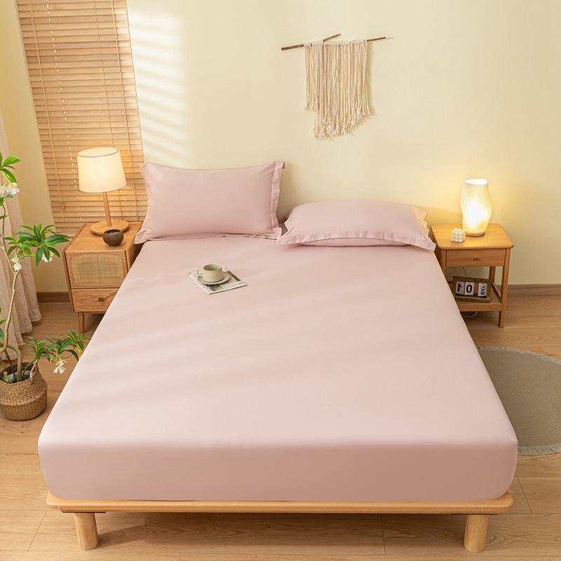 Comfortable dust-repellent, soft and smooth solid-colored brushed cotton sheets Suitable for single and double beds