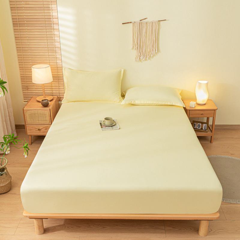 Comfortable dust-repellent, soft and smooth solid-colored brushed cotton sheets Suitable for single and double beds