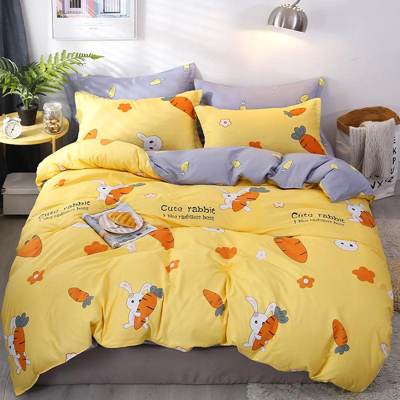 4 Piece Duvet Cover Linen Set Bedding Duvet Cover Cotton Single Bed Double Bed King Size Duvet Cover