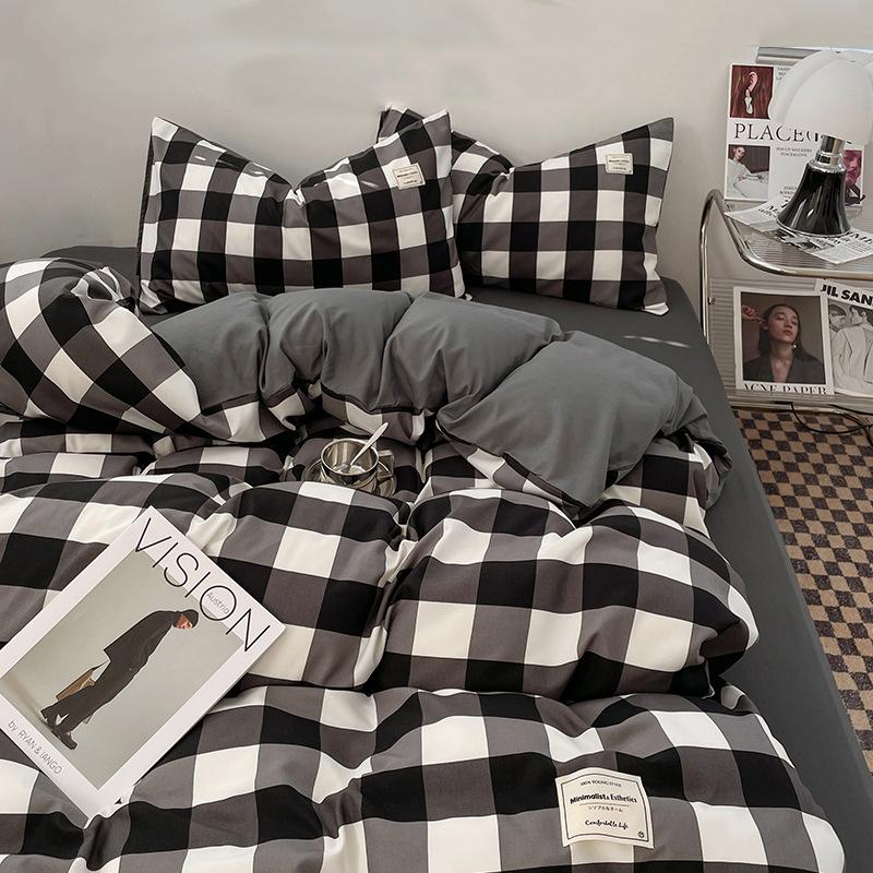 Scandinavian Style Single/Double Sheet Duvet Cover Pillowcase Ins Style Bedding Set Soft Microfiber Full/Queen Size Bedding Set